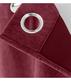 Rideau thermique en velours doublé polaire (140x260 cm - Rouge foncé)