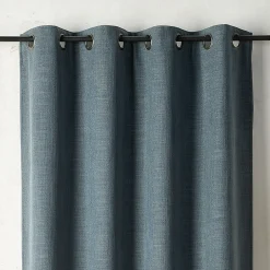 Rideau thermique et obscurcissant à envers polaire à oeillets (135x260 cm - Bleu Pétrole)