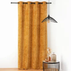 Rideau thermique et phonique velours chenille (135x260 cm - Jaune)