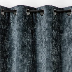 Rideau thermique et phonique velours chenille (135x260 cm - Bleu)