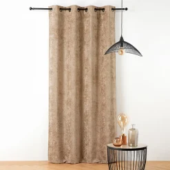 Rideau thermique et phonique velours chenille (135x260 cm - Beige Chamois)