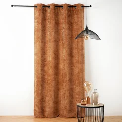 Rideau thermique et phonique velours chenille (135x260 cm - Orange)