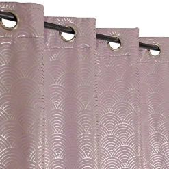 Rideau thermique occultant lilas motifs arc-en-ciel 140x240 cm à œillets, prêt à poser