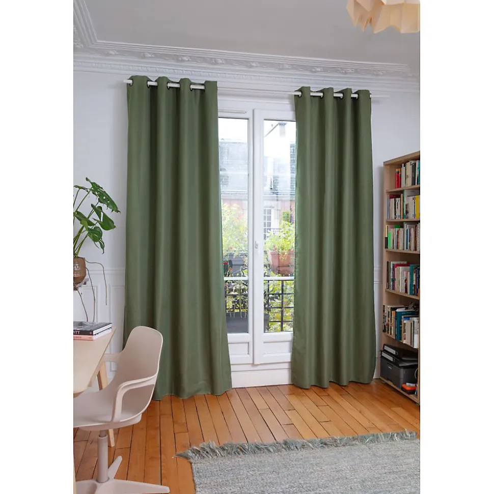 Rideau thermique Oeillets Vert MC533 130 x 250 (LxH)