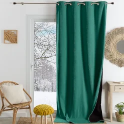Rideau thermique phonique et semi occultant KONFOR (140x180 cm - Vert)