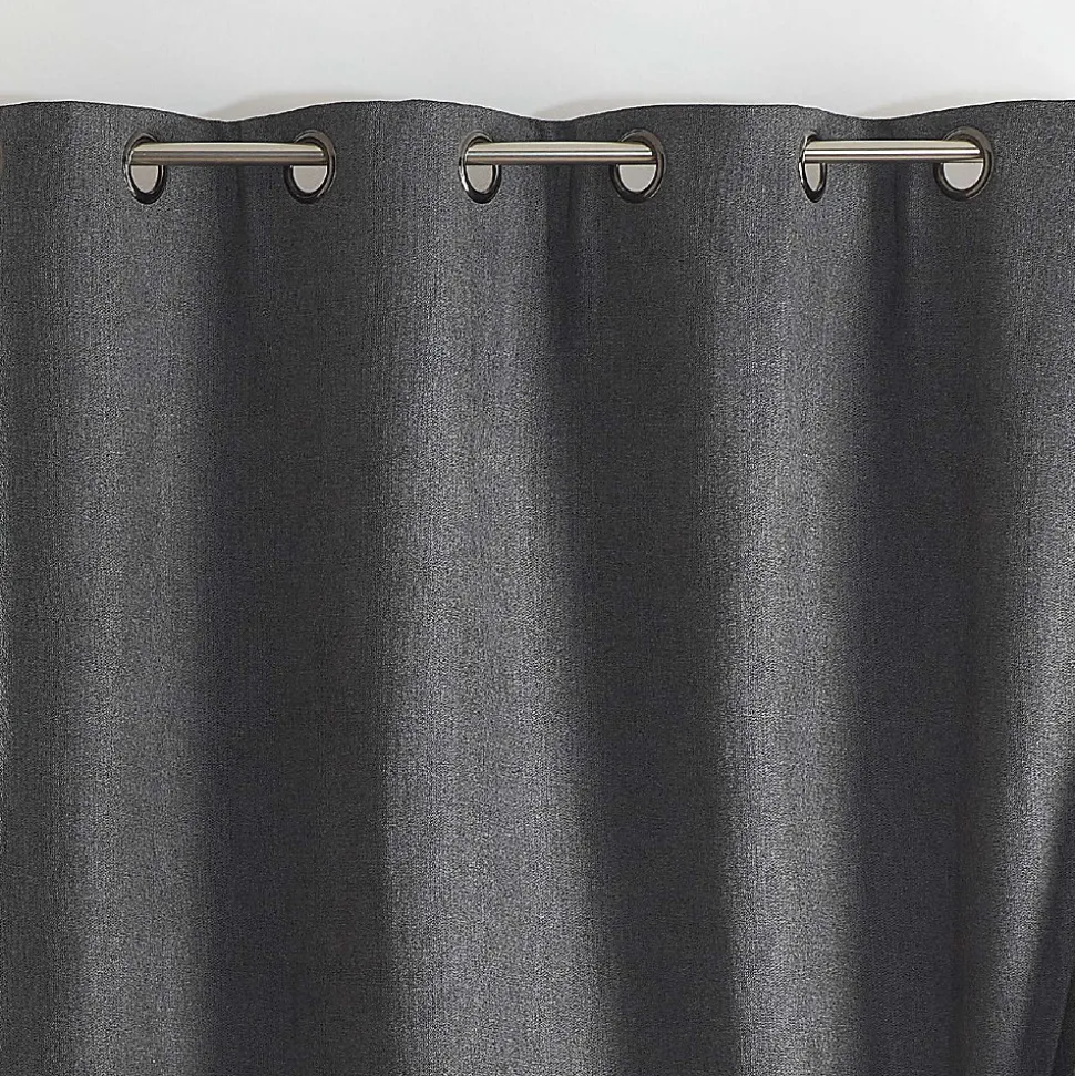 Rideau thermique phonique et semi occultant KONFOR (140x180 cm - Gris anthracite)