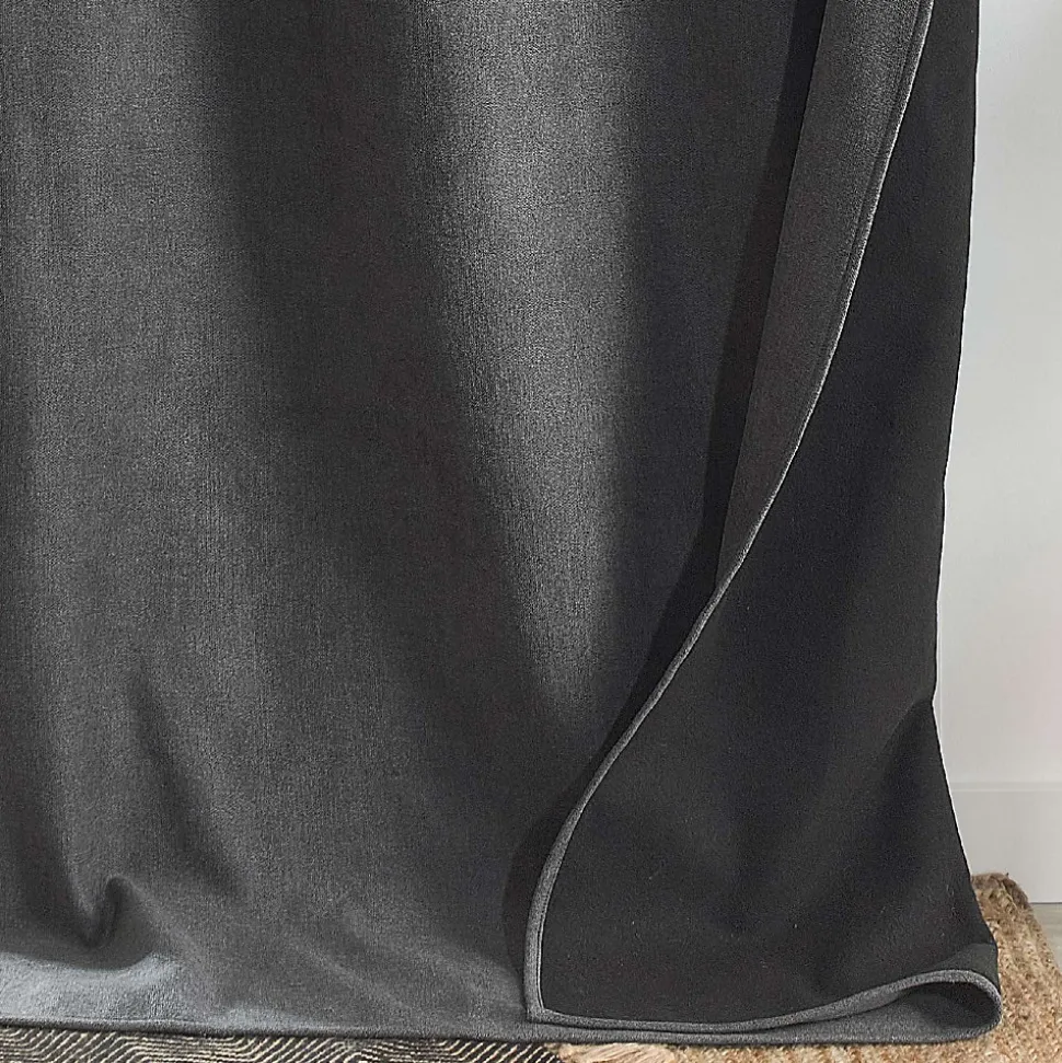 Rideau thermique phonique et semi occultant KONFOR (140x180 cm - Gris anthracite)