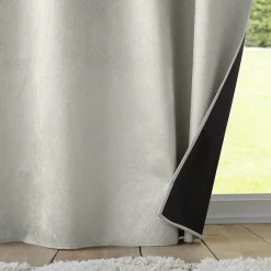Rideau thermique phonique 140 x 260 cm 100% occultant/velours relief shadow Perle