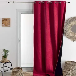 Rideau thermique phonique et semi occultant KONFOR (140x300 cm - Rouge)