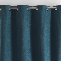 Rideau thermique phonique et semi occultant KONFOR (140x180 cm - Bleu Paon)