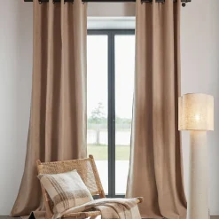 Rideau thermique phonique et semi occultant KONFOR (140x180 cm - Beige)