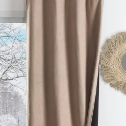Rideau thermique phonique et semi occultant KONFOR (140x300 cm - Beige)