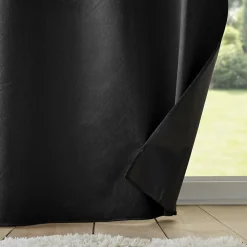 Rideau thermique phonique 140 x 260 cm 100% occultant/velours relief shadow Noir