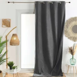 Rideau thermique phonique et semi occultant KONFOR (160x240 cm - Gris anthracite)