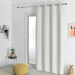 Rideau thermique semi-occultant bouclette (140x260 cm - Ecru)