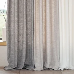 Rideau thermique semi-occultant bouclette (140x260 cm - Gris clair)