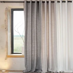 Rideau thermique semi-occultant bouclette (140x260 cm - Gris clair)