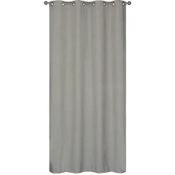 Rideau Thermique suédine doublé polaire 140x240cm, Prêt a Poser, Gris