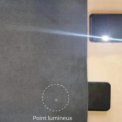 Rideau Thermique suédine doublé polaire 140x240cm, Prêt a Poser, Gris anthracite