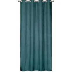 Rideau Thermique suédine doublé polaire 140x240cm, Prêt a Poser, Vert Emeraude
