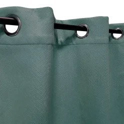 Rideau Thermique Velours frappé doublé polaire à œillets 140x240cm prêt a poser, Vert