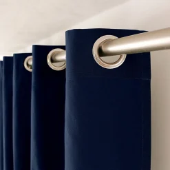Rideau uni 100% coton - 135x240cm - Bleu marine