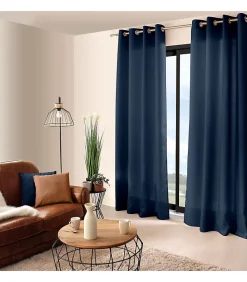 Rideau Uni "Basic" 140 x 240 cm - 140x240cm - Bleu marine