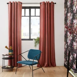 Rideau Velvet Valgreta rose l.140 x H.260 cm