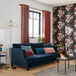 Rideau Velvet Valgreta rose l.140 x H.260 cm