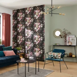 Rideau Velvet Valgreta rose l.140 x H.260 cm