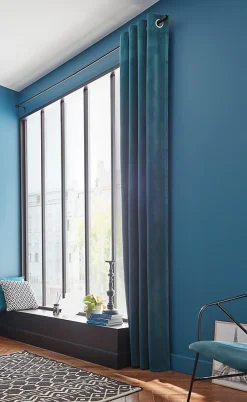 Rideau Velvet Valgreta vert l.140 x H.260 cm