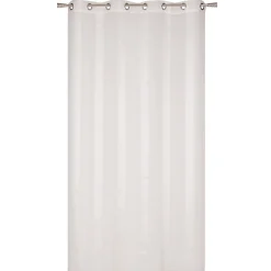 Rideau Voilage à Fines Rayures Ivoire 140x240cm avec Œillets Prêt à Poser.