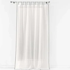 Rideau Voilage à Passants "Casalina" 140x280cm Blanc & Gris