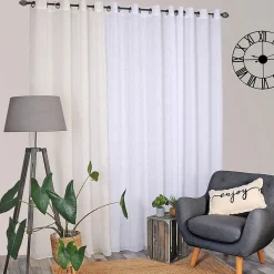Rideau Voilage Brodé Ivoire Prêt à Poser 140x240cm