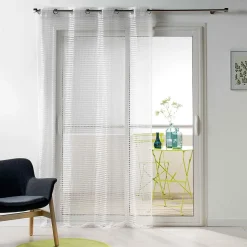 Rideau Voilage Maille "Cadria" 140x240cm Blanc