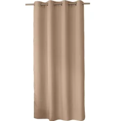 Rideaux avec Œillets, Beige naturel, 140x240cm, 100% polyester, Collection ZOE, CMADECO