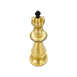 Roi des échecs en résine doré et noir 11x32,5 cm