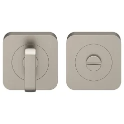 Rosace de fonction rond à visser à condamnation GoodHome Duod effet nickel satin gris Ø52.5mm