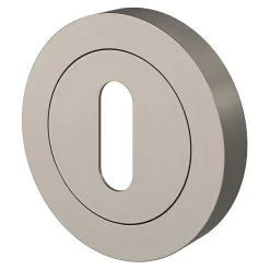 Rosace de fonction rond à visser GoodHome Duod effet nickel satin gris Ø50mm