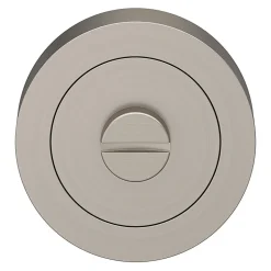 Rosace de fonction rond à visser à condamnation GoodHome Duod minimal effet nickel satin gris Ø50mm