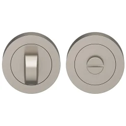 Rosace de fonction rond à visser à condamnation GoodHome Duod minimal effet nickel satin gris Ø50mm