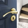 Rosace de fonction rond à visser à serrure GoodHome Duod effet laiton or Ø50mm