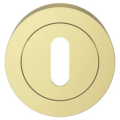 Rosace de fonction rond à visser à serrure GoodHome Duod effet laiton or Ø50mm