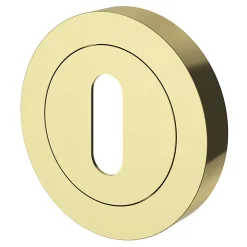 Rosace de fonction rond à visser à serrure GoodHome Duod effet laiton or Ø50mm
