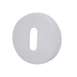 Rosace de fonction rond à visser à serrure Duod acier mat blanc Ø52mm