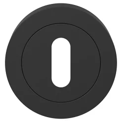 Rosace de fonction rond à visser à serrure GoodHome Duod mat noir Ø50mm