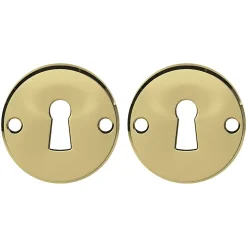 Rosace de fonction rond à visser à serrure GoodHome brillant or Ø48mm
