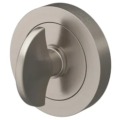 Rosace de fonction rond à visser à condamnation GoodHome Duod blade effet nickel satin gris Ø50mm