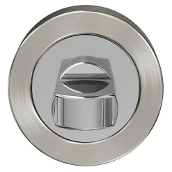 Rosace de fonction rond à visser à condamnation GoodHome Duod Zamac effet chrome et nickel satin gris Ø52mm