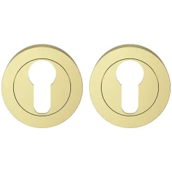 Rosace de fonction rond à visser GoodHome Duod effet laiton or Ø50mm